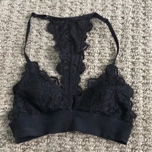 PINK black lace bralette